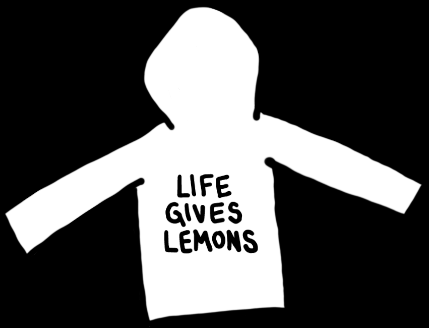 lemon hoodie weiß